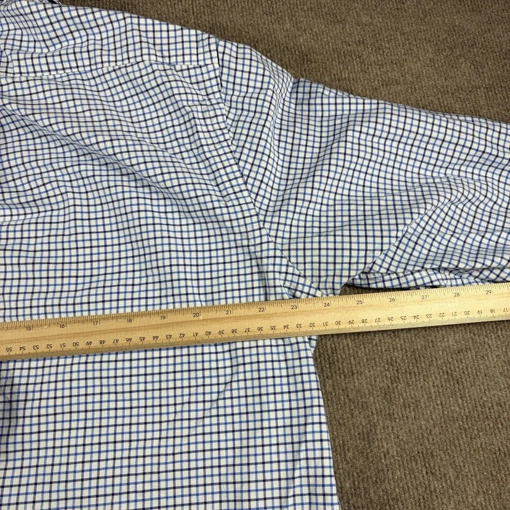 Polo Ralph Lauren Button Down Shirt Mens XXL  2XL Blue Check Long Sleeve Preppy‎